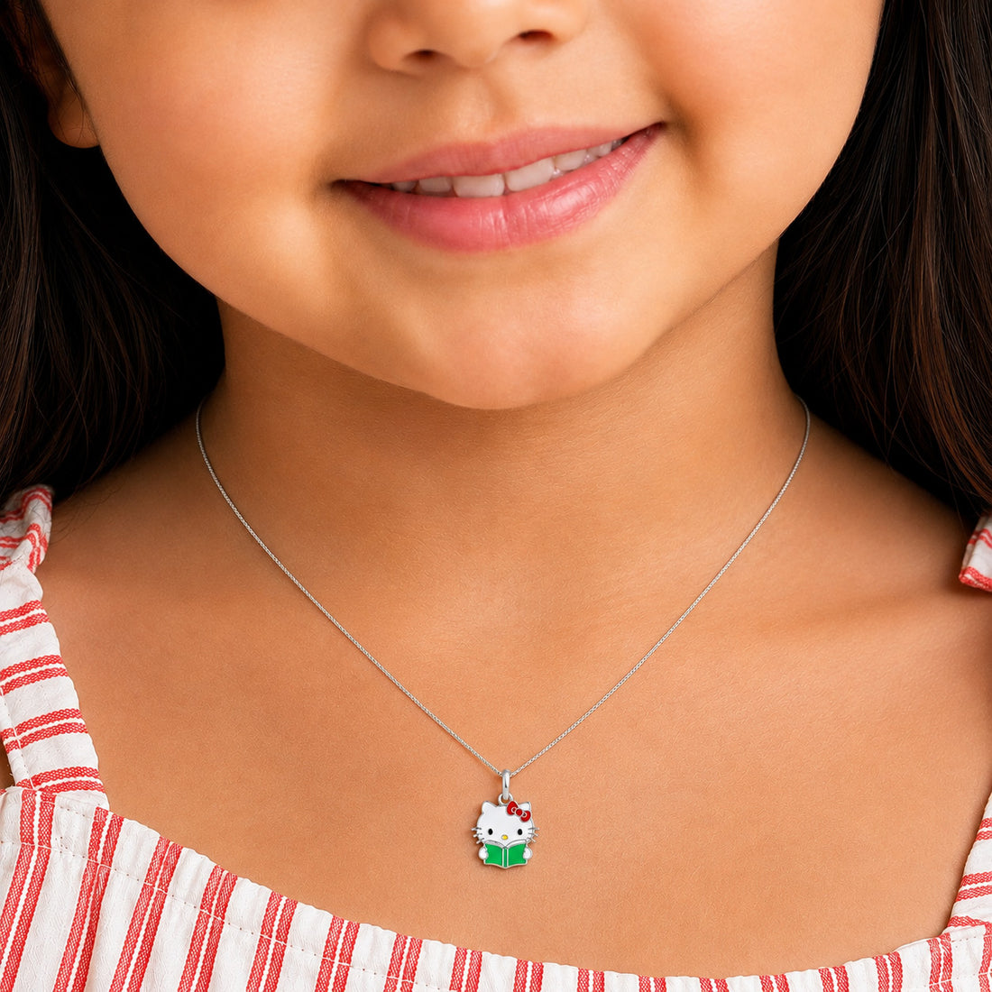 Silver Kitty Kids Pendant