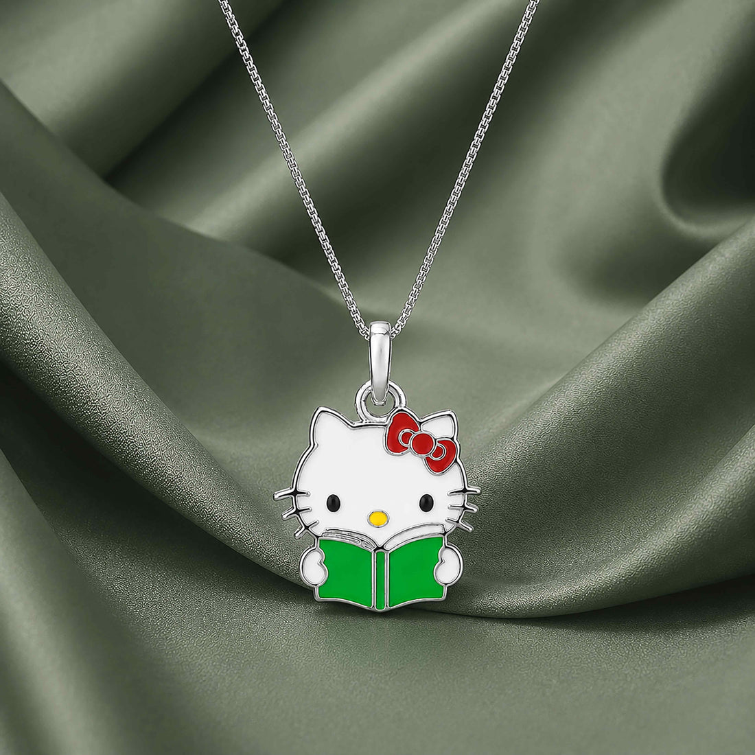 Silver Kitty Kids Pendant