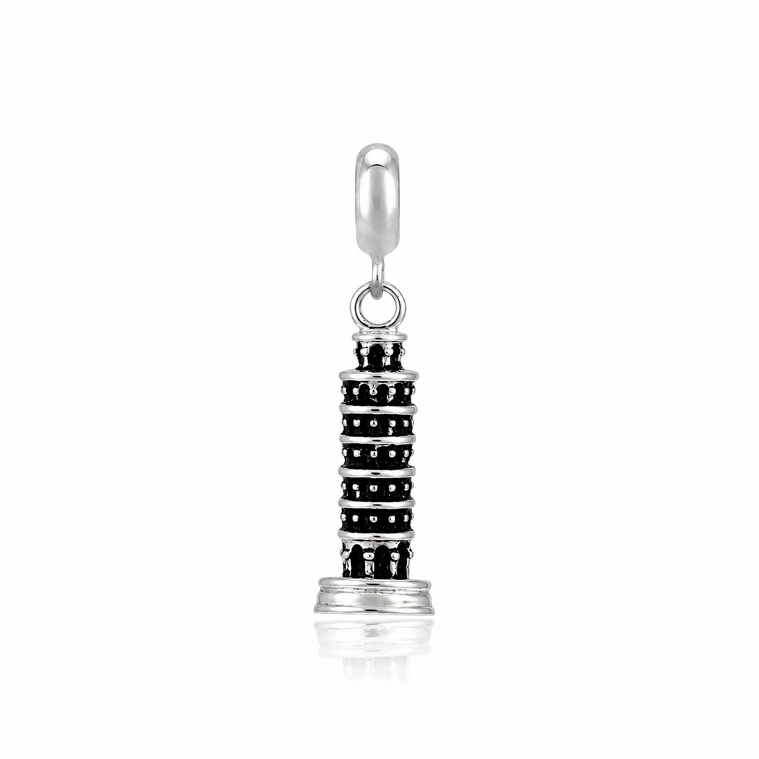 Silver Leaning Tower of Pisa Rakhi Pendant