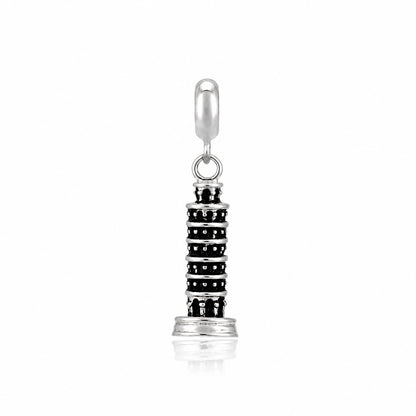 Silver Leaning Tower of Pisa Rakhi Pendant