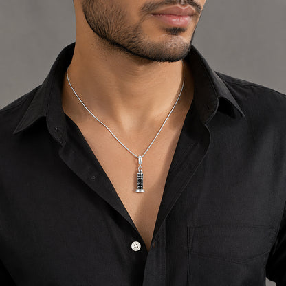 Silver Leaning Tower of Pisa Rakhi Pendant