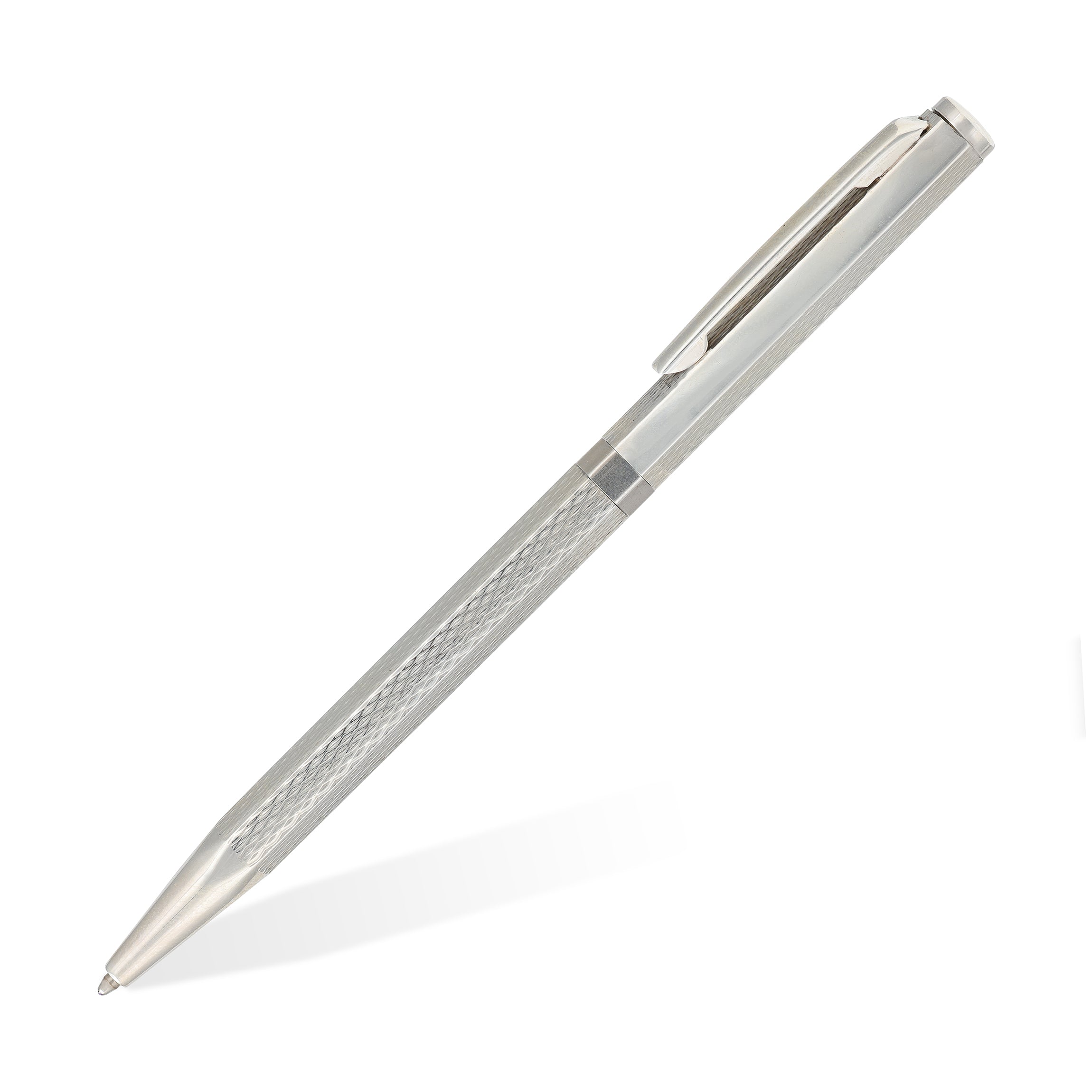925 Silver Long Barrel Micro-Wave Pattern Luxury Writing Pen for Men