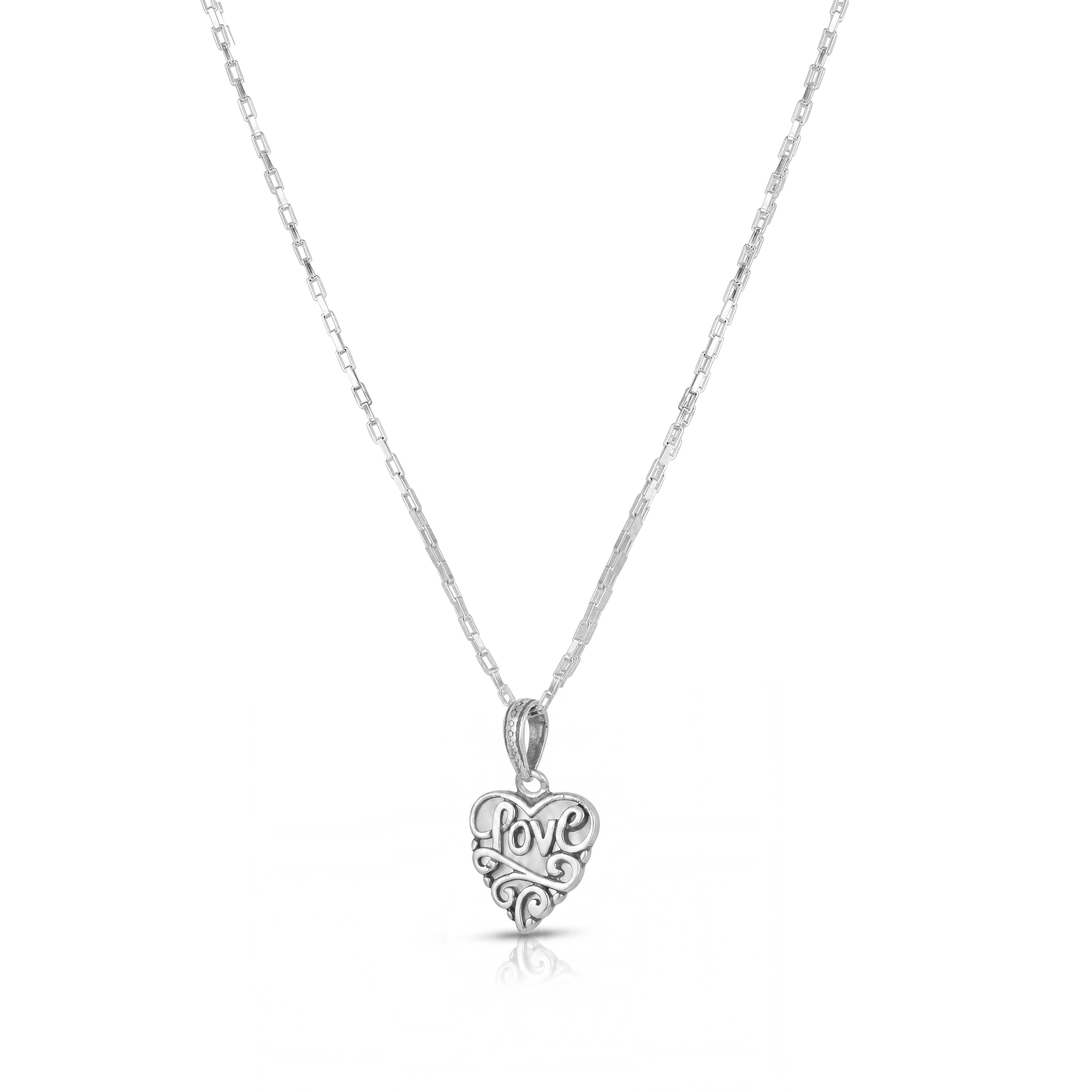 Silver Love Heart Chain Pendant
