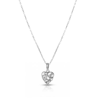 Silver Love Heart Chain Pendant