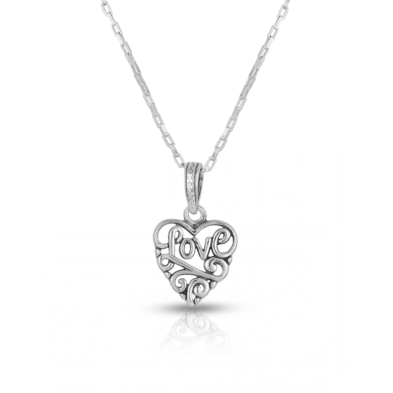 Silver Love Heart Chain Pendant