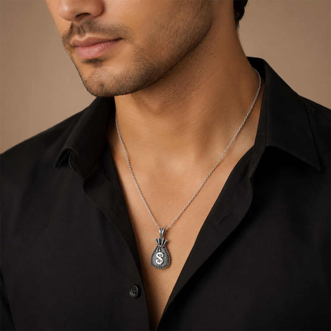 Silver Money Bag Pendant