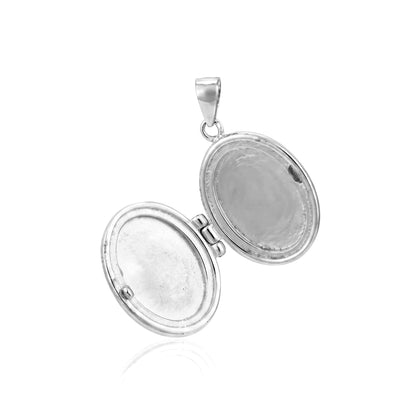 Silver Oval Photo Locket Rakhi Pendant