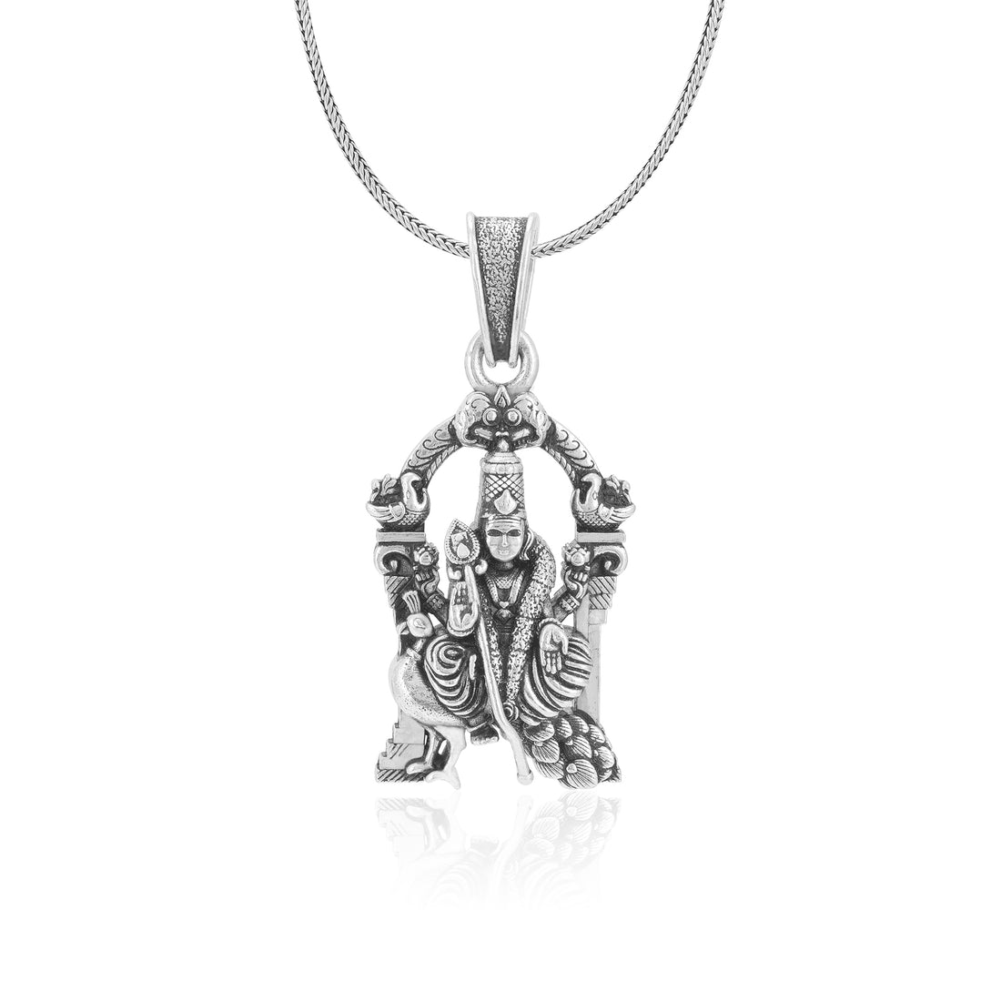 925 Silver Oxidised Lord Murugan Oxidised Pendants for Men & Women