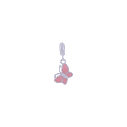 925 Sterling Silver Peach Wings Rhodium Plated Pendant For Kids