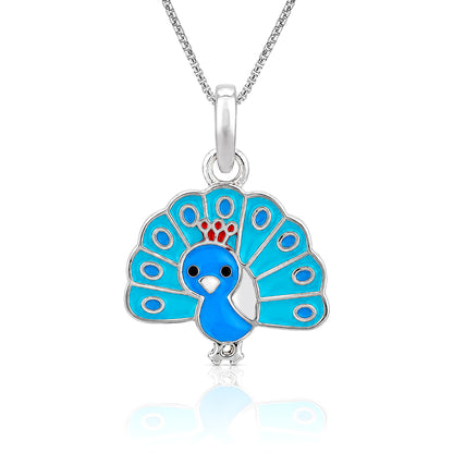 Silver Peacock KidsRakhi Pendant