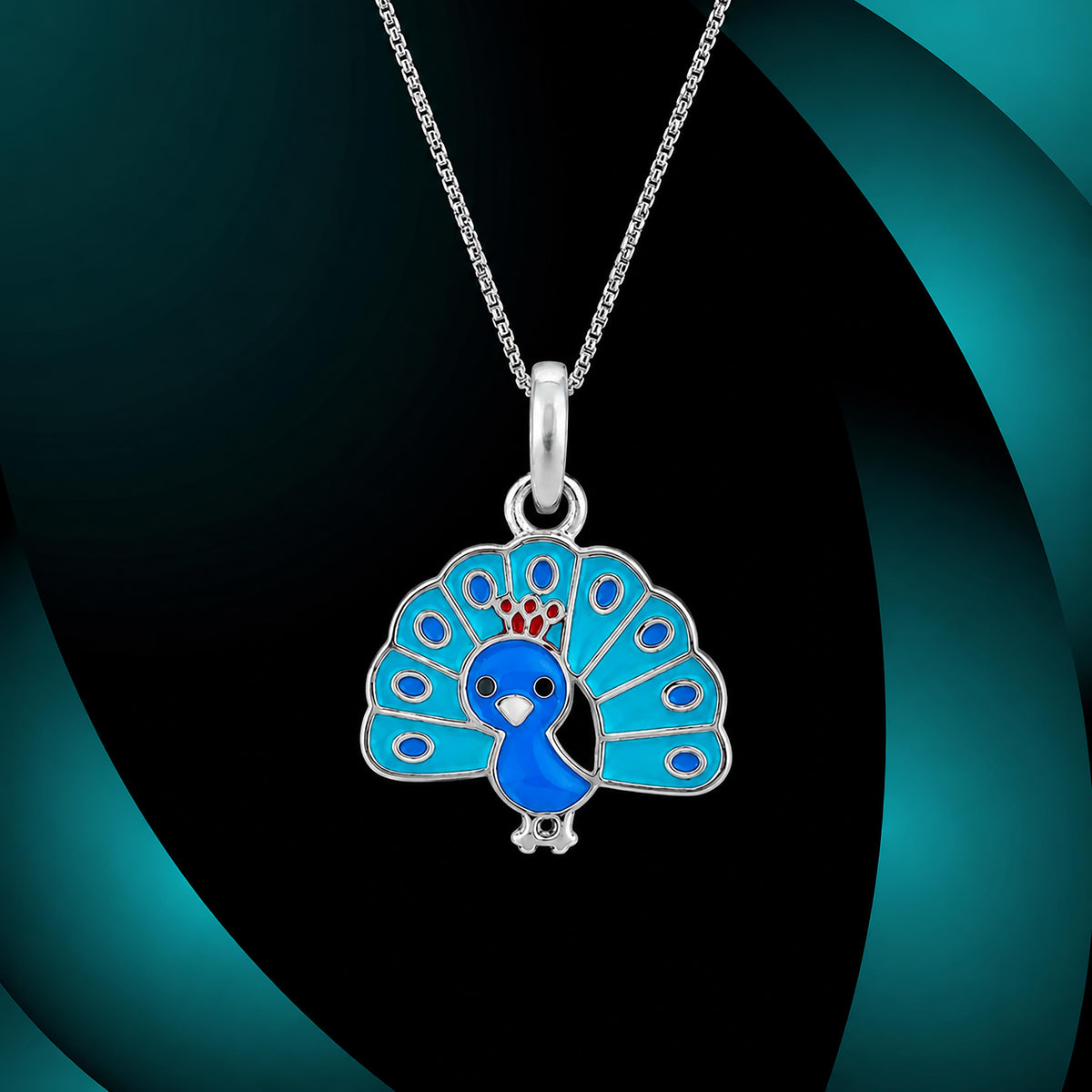 Silver Peacock Kids Pendant