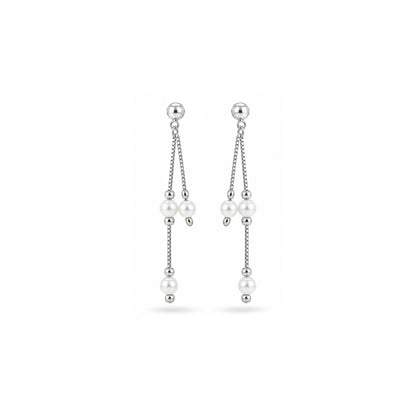 Silver Pearl Chain Sterling Silver Earring
