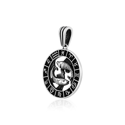 Silver Pisces Zodiac Pendant