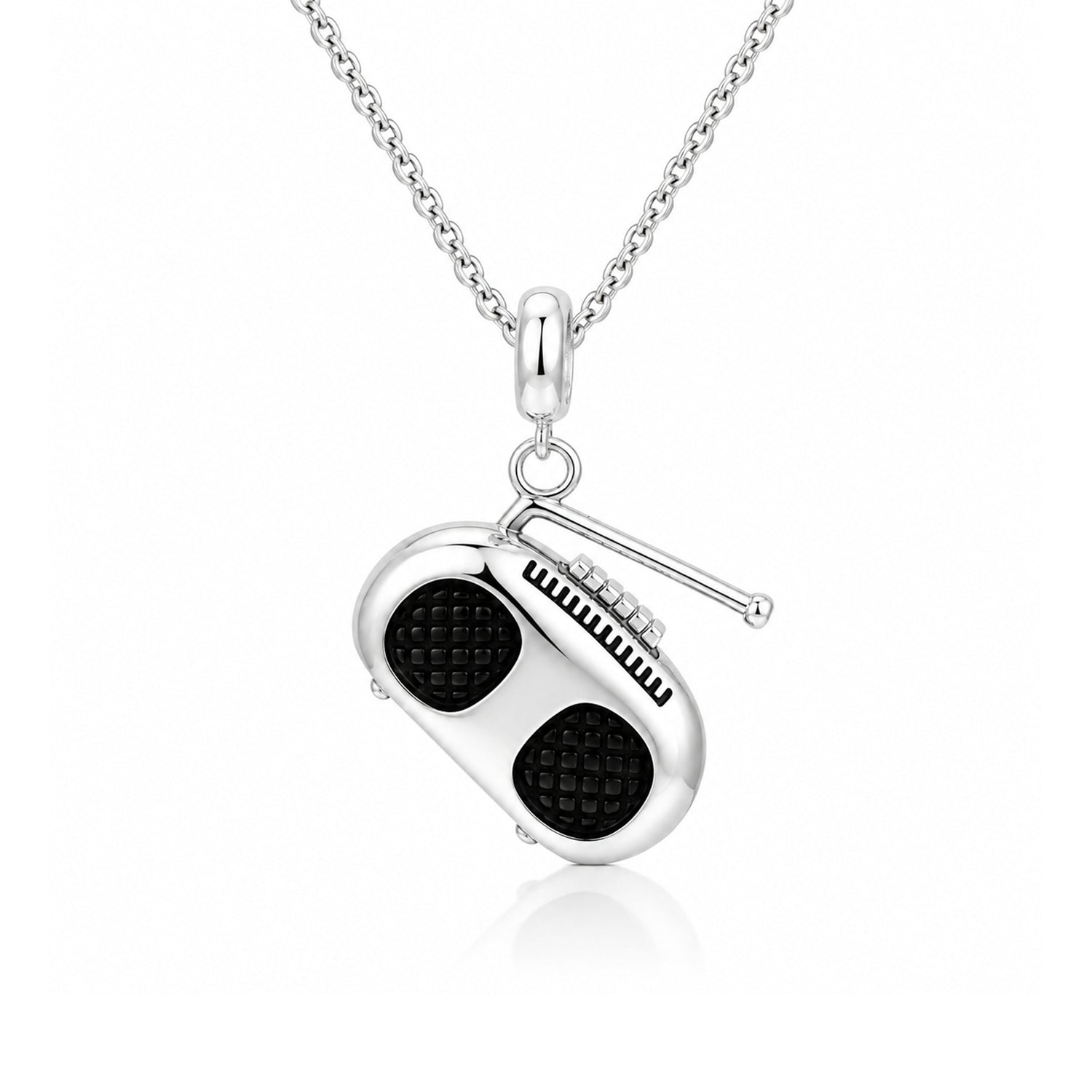 Silver Radio Boombox Kids Rakhi Pendant