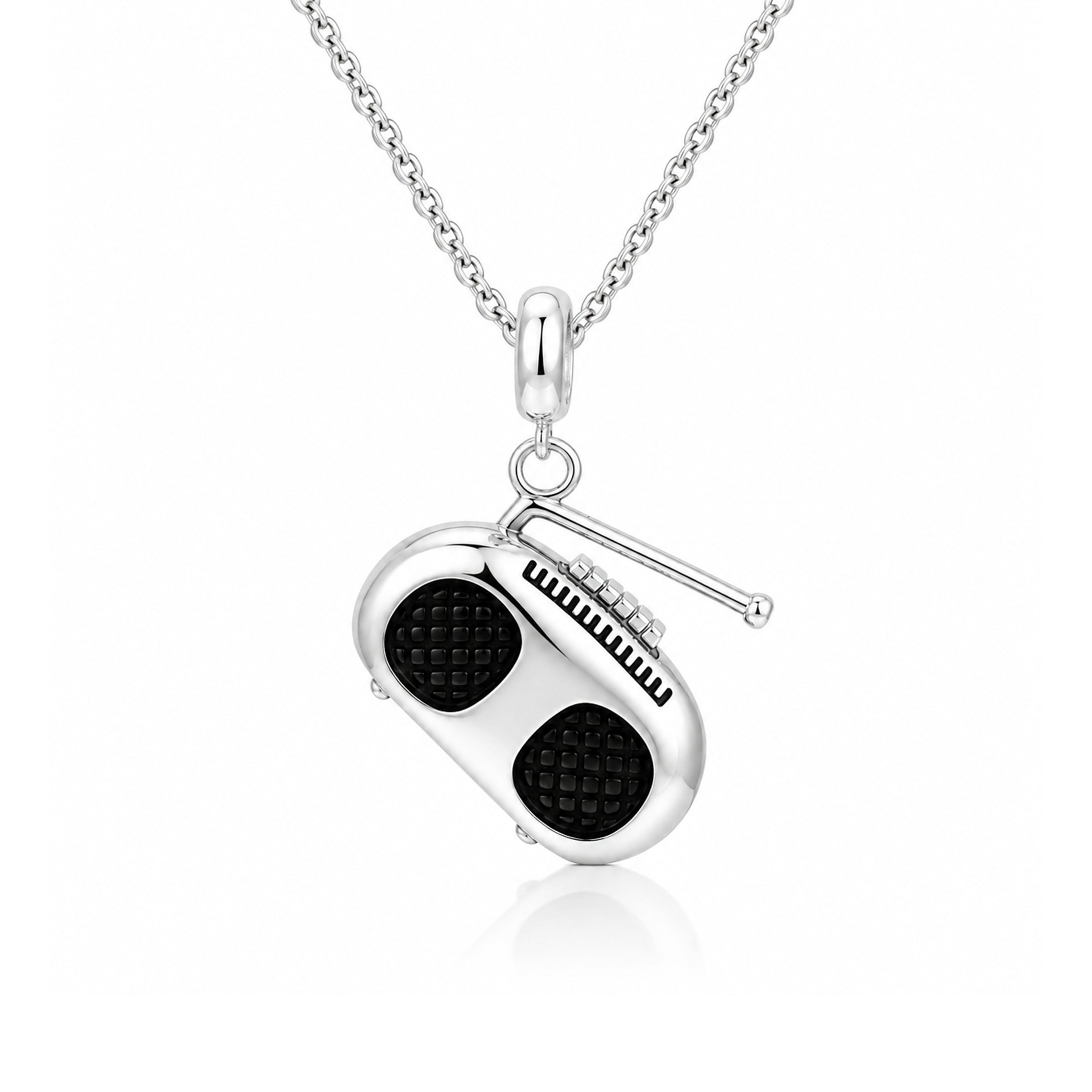 Silver Radio Boombox Kids Rakhi Pendant