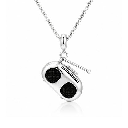 Silver Radio Boombox Kids Rakhi Pendant