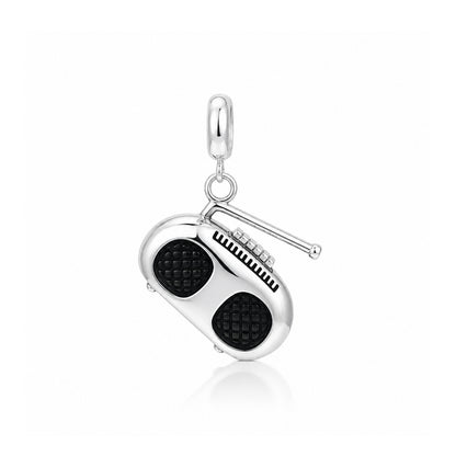Silver Radio Boombox Kids Rakhi Pendant
