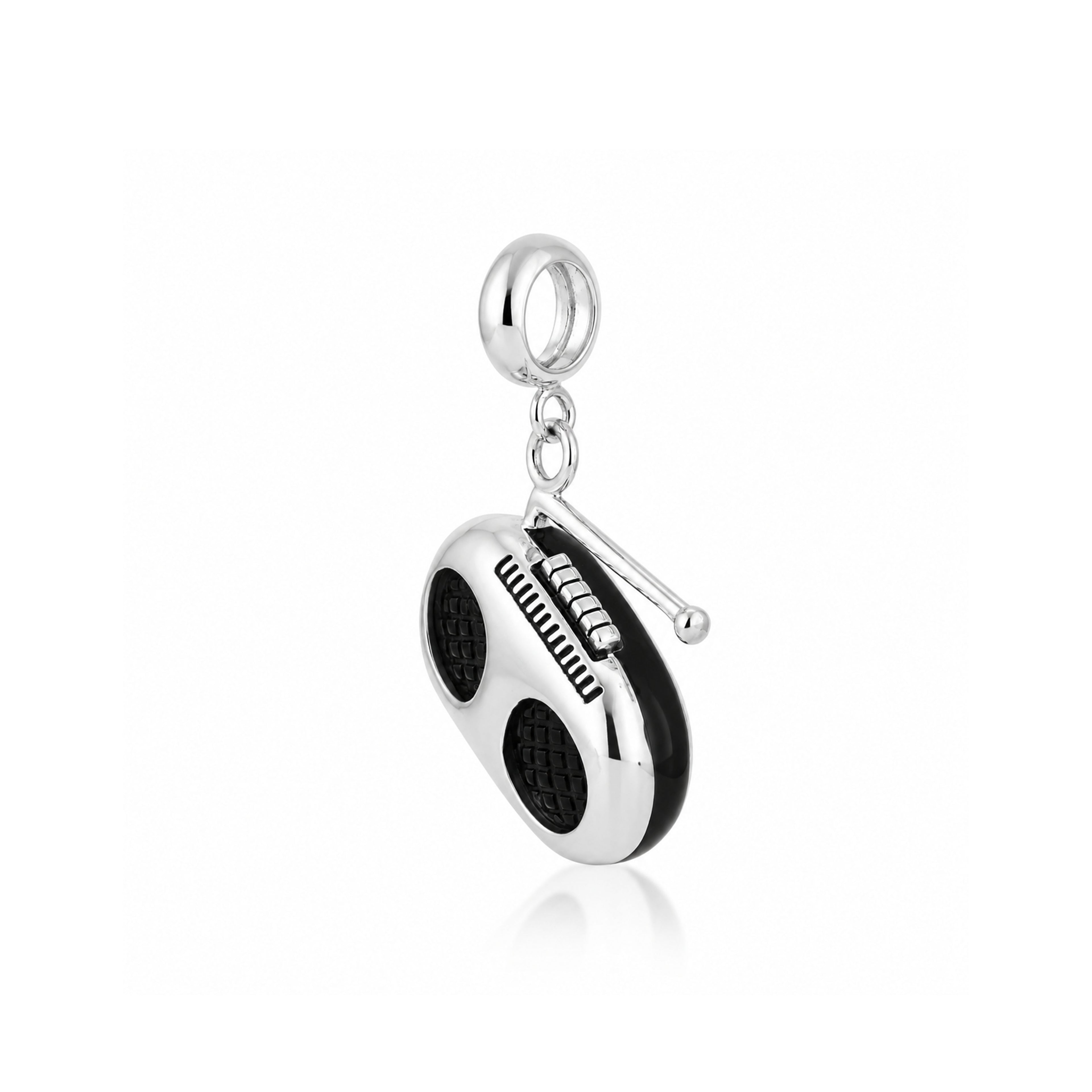 Silver Radio Boombox Kids Rakhi Pendant