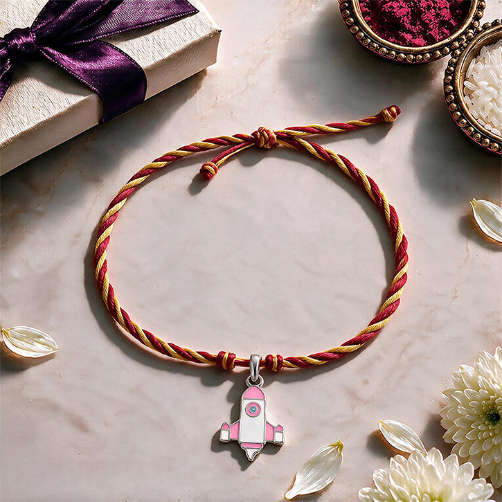 Silver Rocket Kids Rakhi Pendant