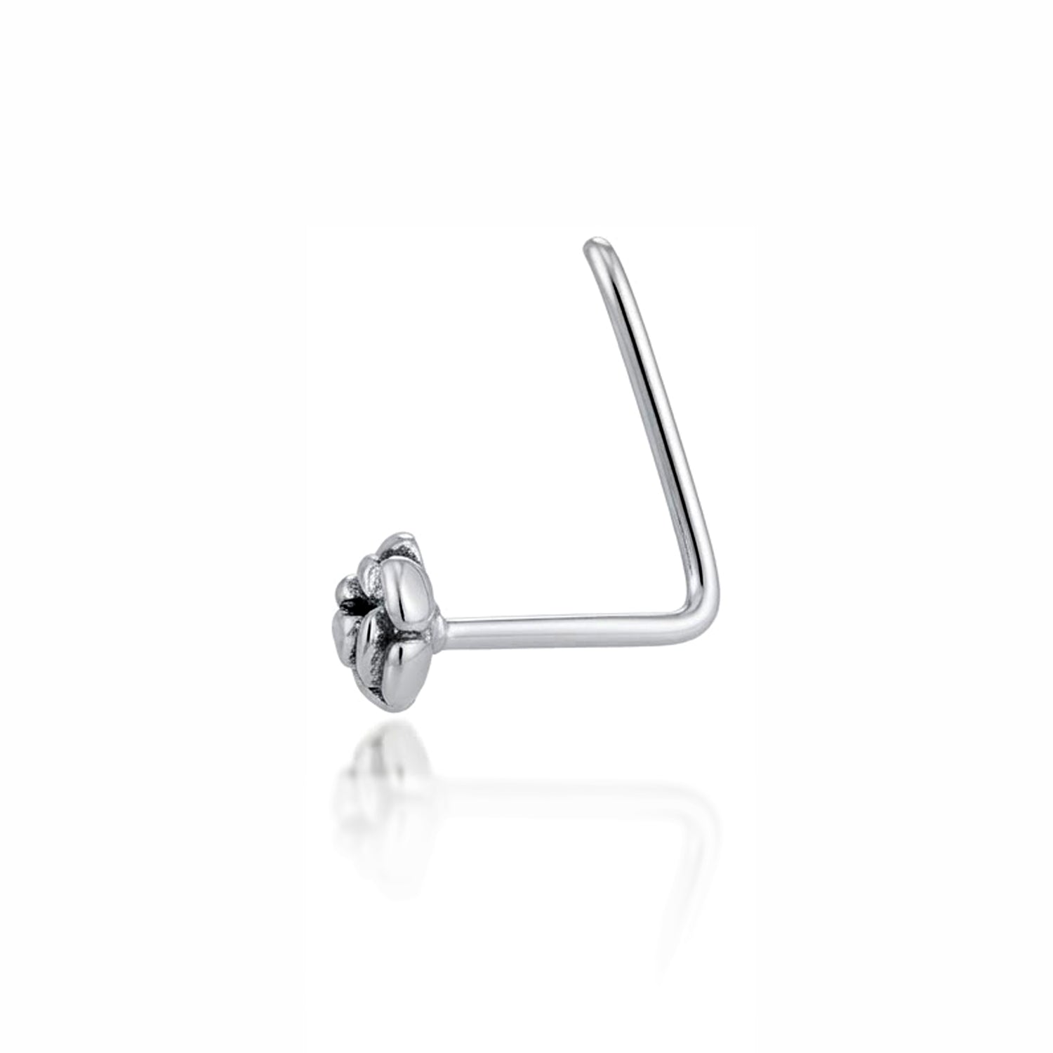 Silver Rose Corkscrew NosePin