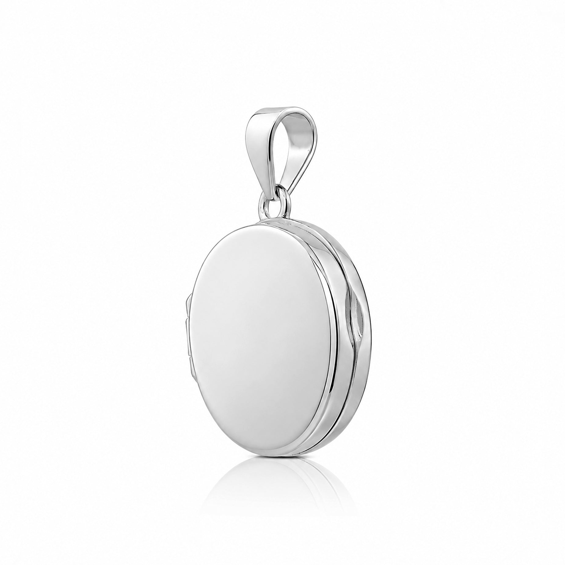 Silver Round Photo Locket Pendant