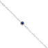 925 Sterling Silver September Month Circle Blue Sapphire Birthstone Bracelet For Women