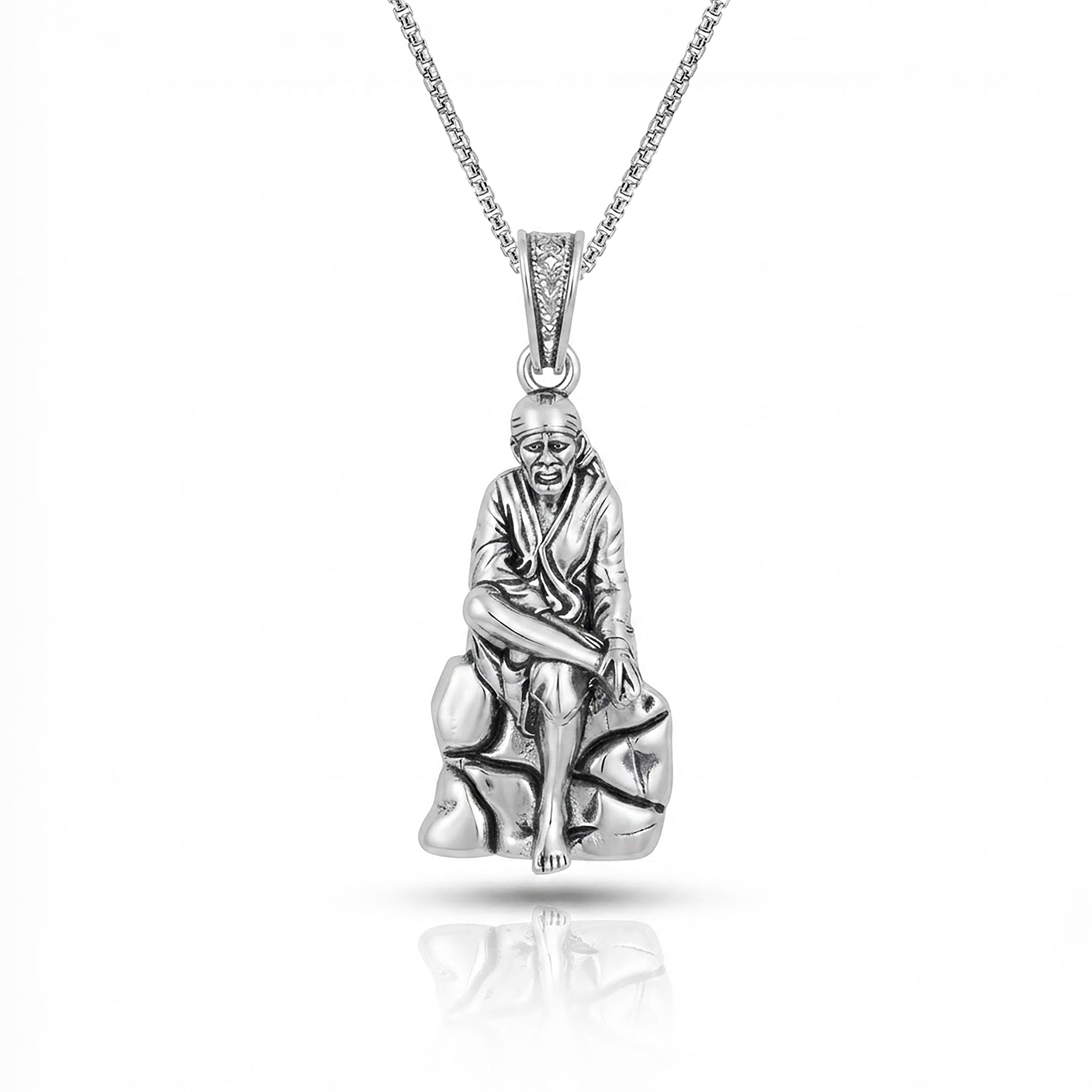 Silver Shirdi Sai Baba Devotional Pendant
