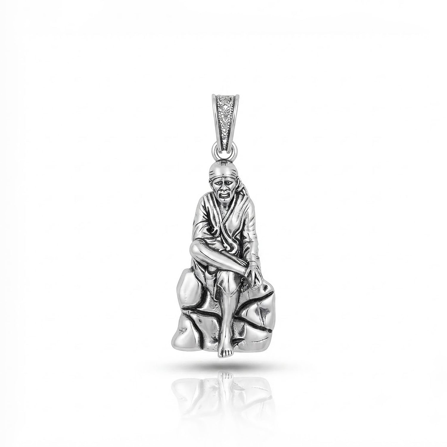 Silver Shirdi Sai Baba Devotional Pendant