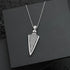 Silver Textured Weave Arrowhead Pendant