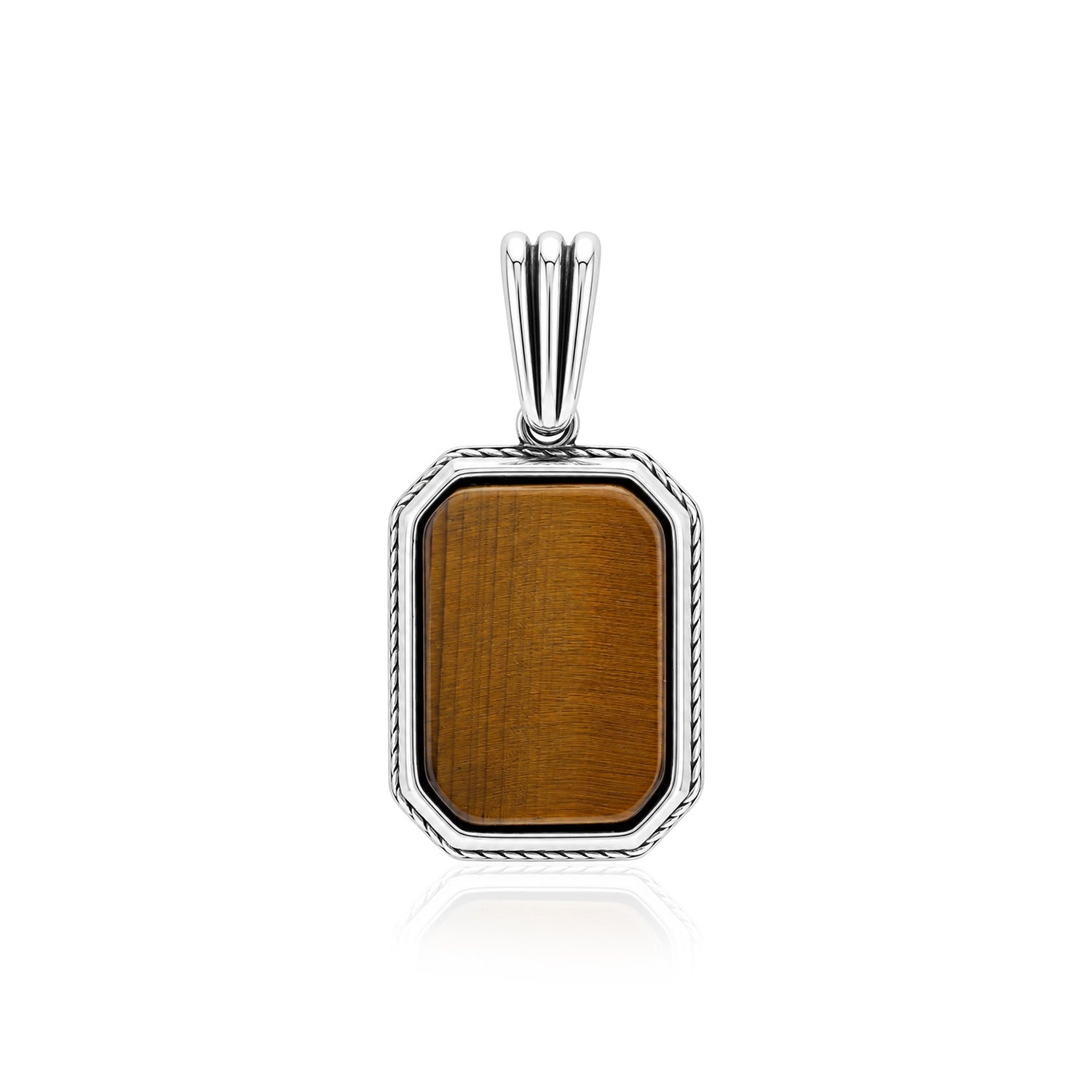 Silver Tiger Eye Gemstone Rakhi Pendant
