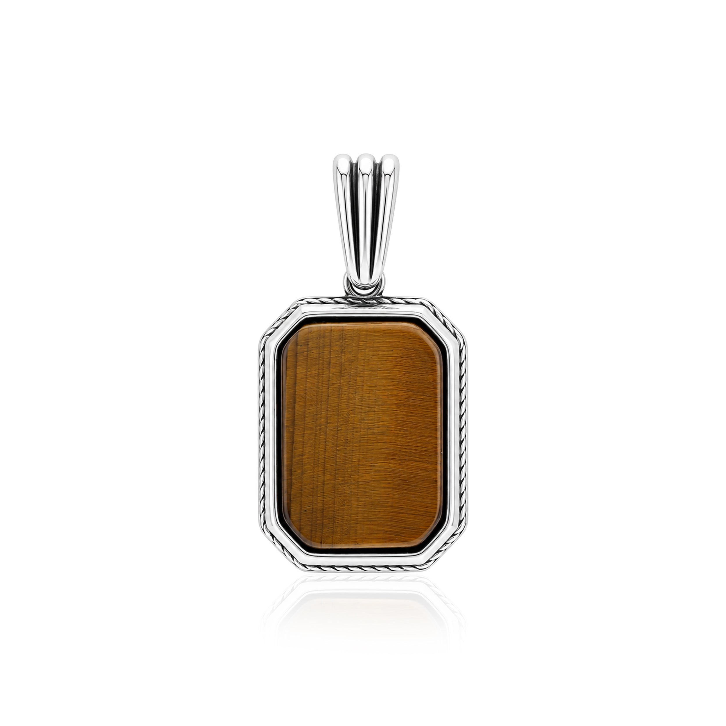 Silver Tiger Eye Gemstone Rakhi Pendant