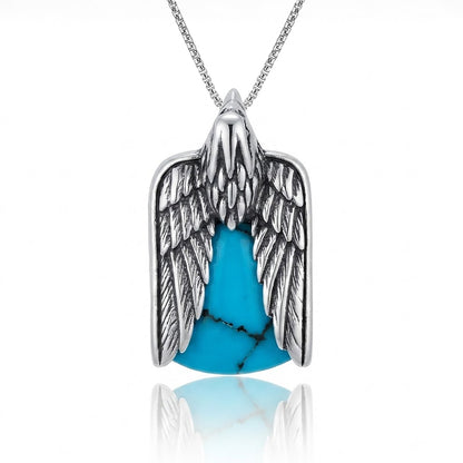 Silver TurquoiseEagle Wing Rakhi Pendant