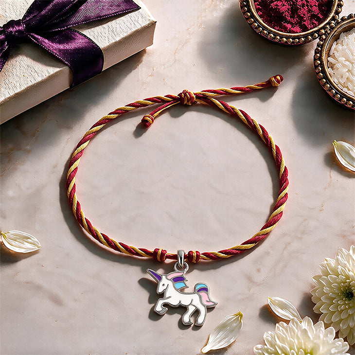 Silver Unicorn Kids Rakhi Pendant