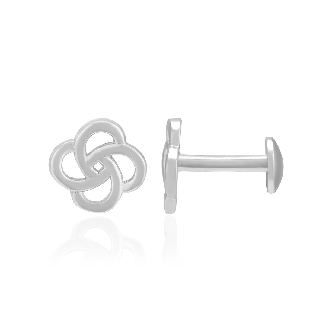 925 Sterling Silver Whirl Bloom Rhodium Plated Stud For Women