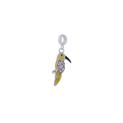 925 Sterling Silver Yellow Warbler Rhodium Plated Pendant For Kids