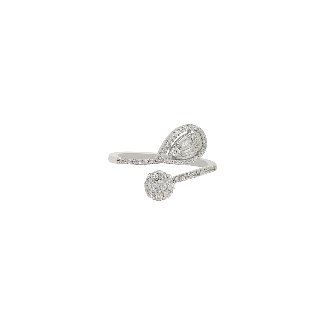 Silver pear stone Ring IT0279