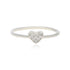 Single Crafted Heart Rhodium Plated Ring