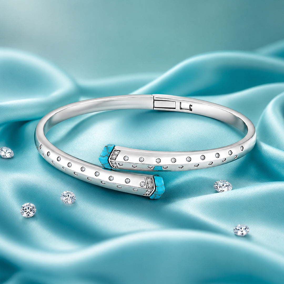 Sky Blue Accent 925 Sterling Silver Kada for Women