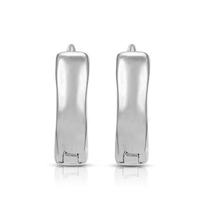 Slanted Edge 925 Sterling Silver Chic Earring for Women