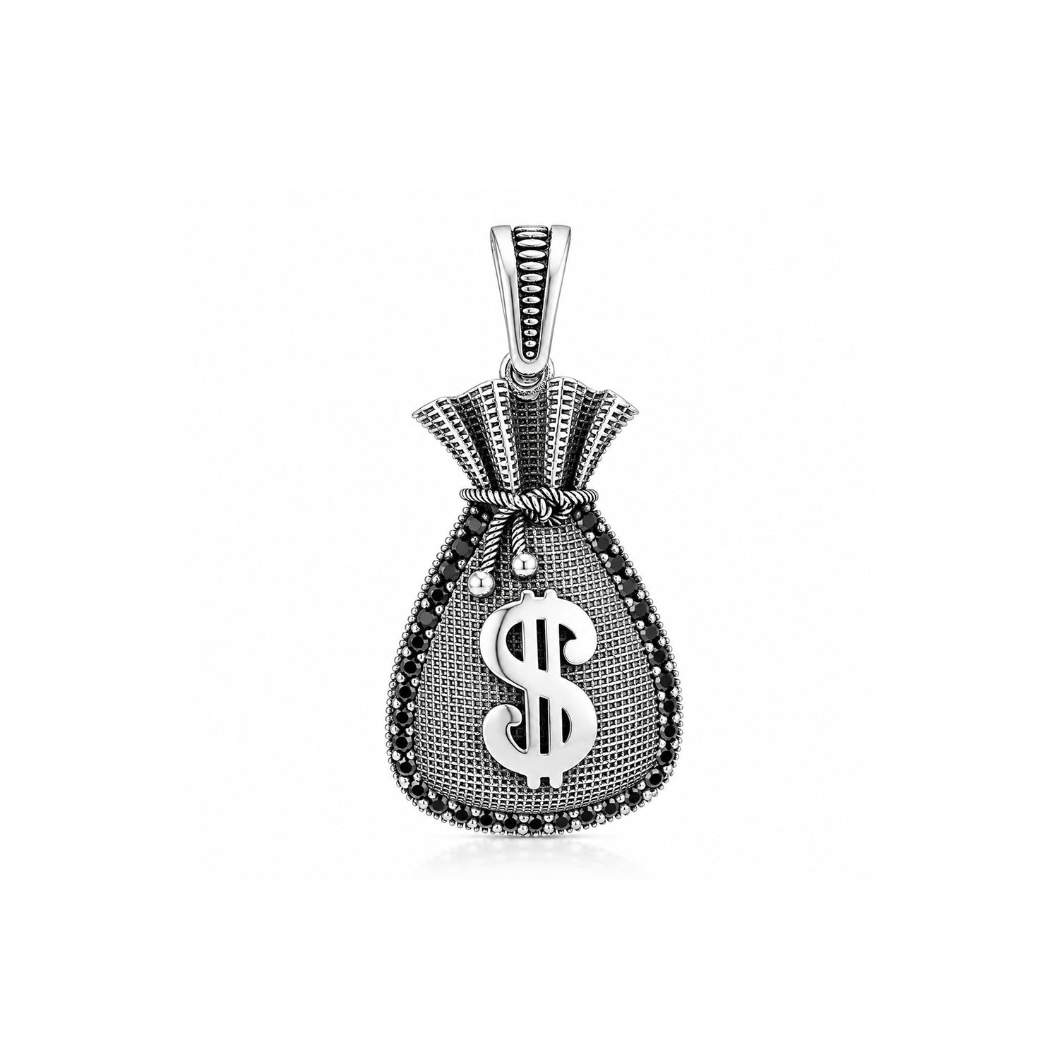 Sleek Dollar Money Bag 925 Sterling Silver Pendant for women