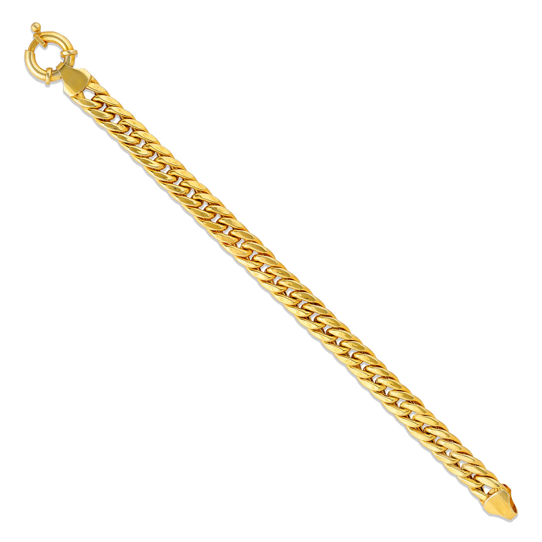 Sleek Heavy Link Golden 925 Sterling Silver Bracelet for Men