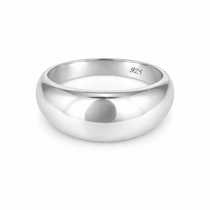 Sleek Modern Band Engraving 925 Sterling Silver Ring for women