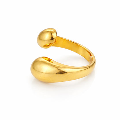 Sleek Open Dome 925 Sterling Silver Ring for Women