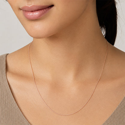 Sleek Rose Gold Snake Sterling Silver Chain