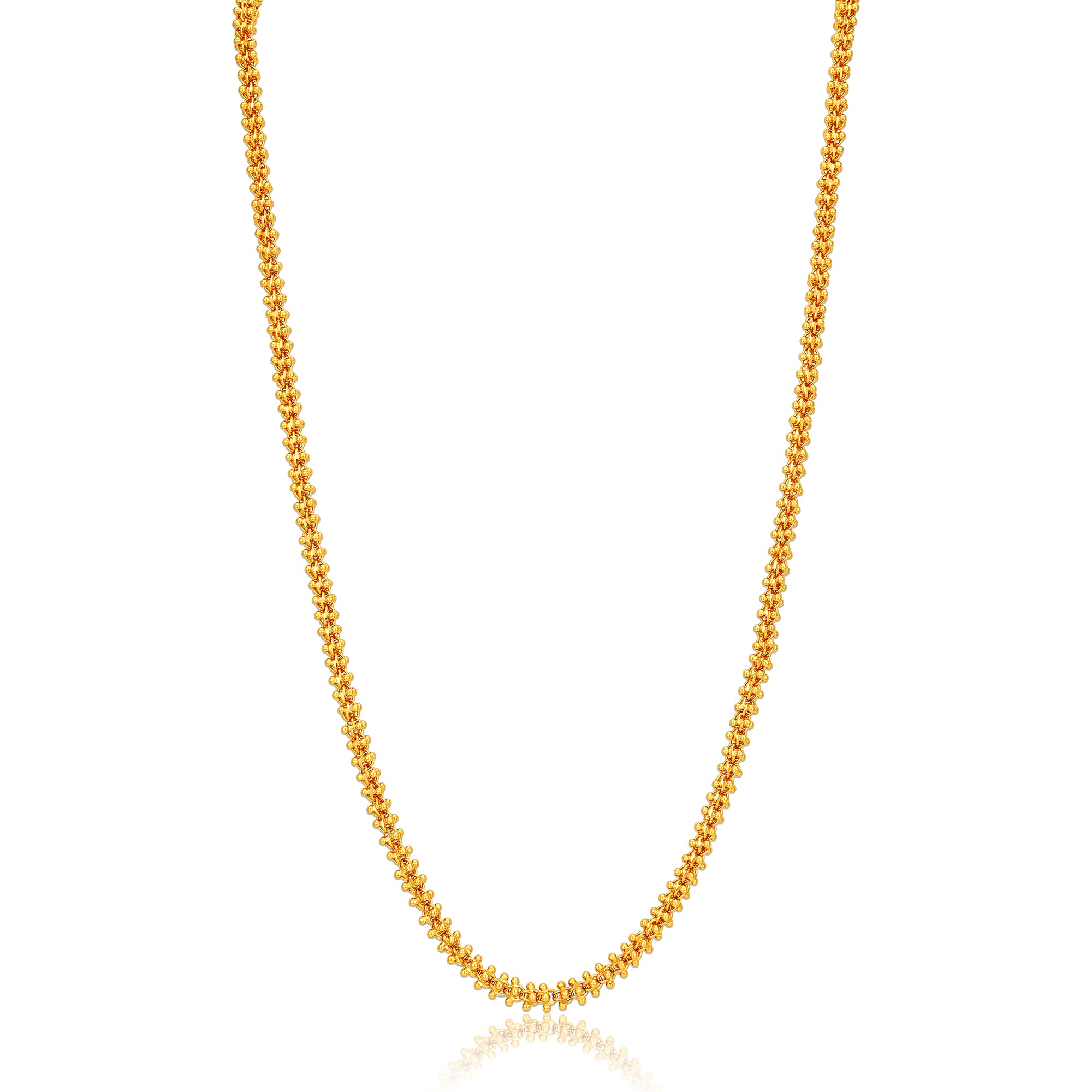 Sleek 925 Sterling Silver Continuous Popcorn Chain for Women
