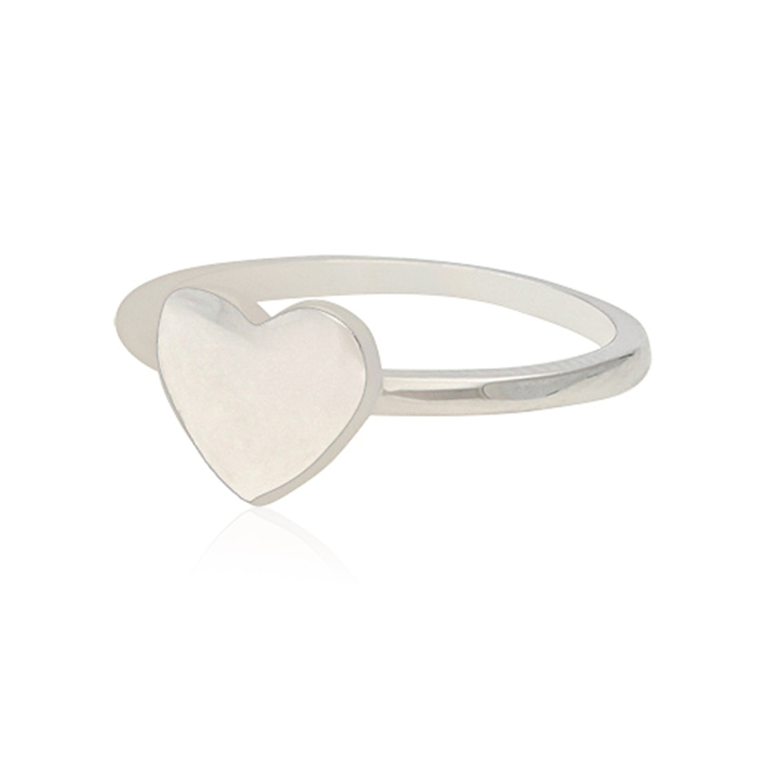 Sleek Heart Rhodium 925 Minimalist Ring