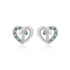 Sleek Love 925 Rhodium Plated Dual Stone Heart Studs