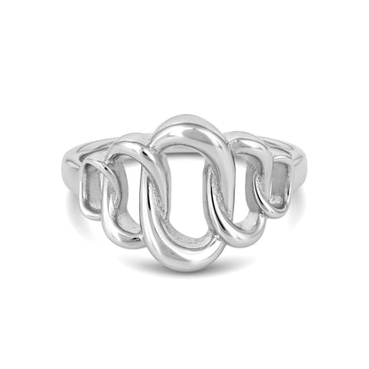 Sleek Modern Chain Link Glamour 925 Sterling Silver Ring for women