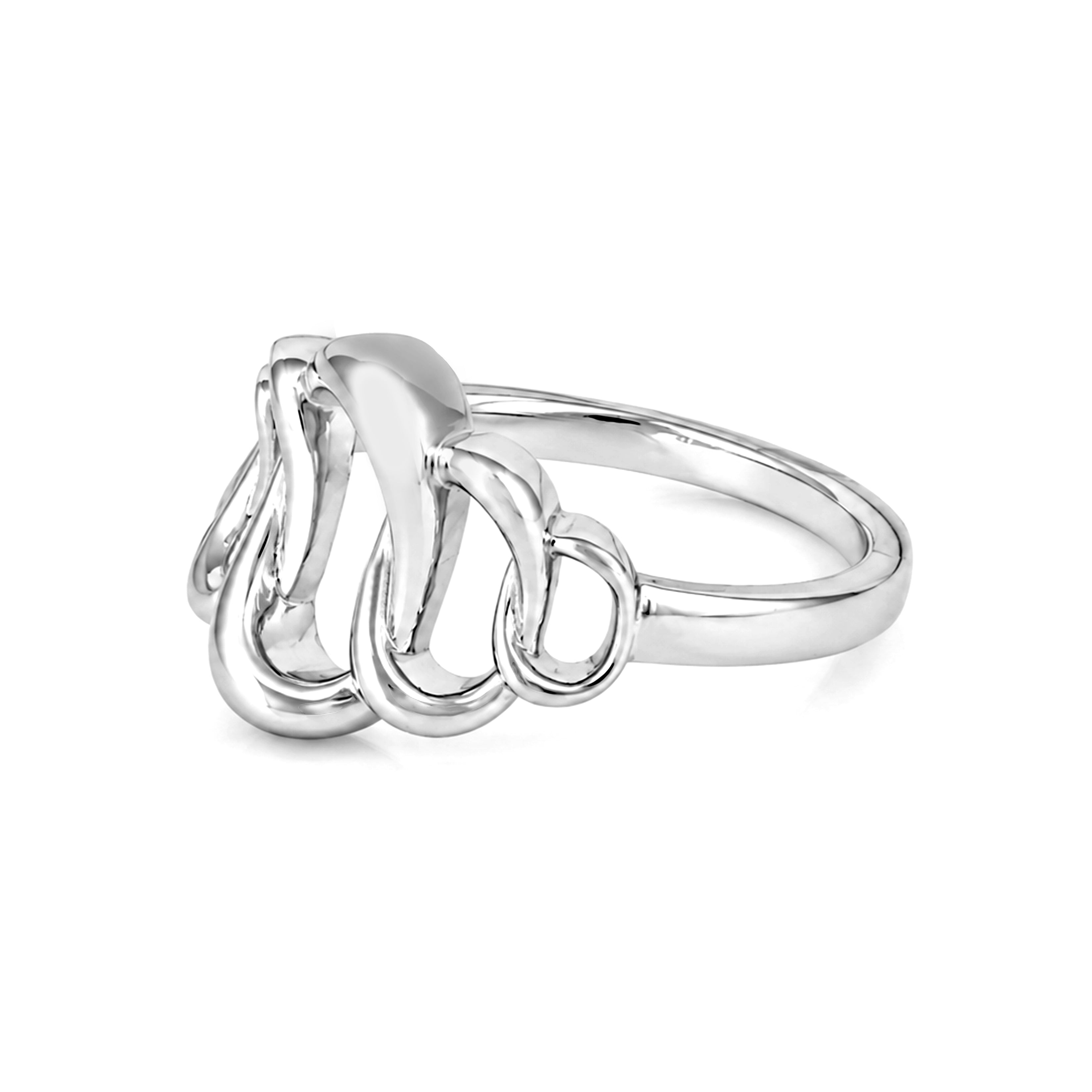 Sleek Modern Chain Link Glamour 925 Sterling Silver Ring for women