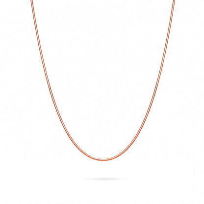 Sleek Rose Gold Snake Sterling Silver Chain
